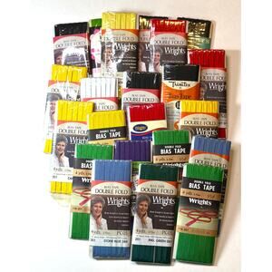 Lot of 20 Wrights Double Fold Bias Tape + 2 Other Brands vn